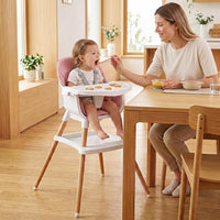 INFANS Wooden 8 in 1 Baby High Chair, Convertible to Booster Seat Counter Stool