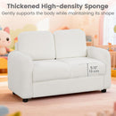 INFANS Kids Sofa, 2 Seat Soft Thick Upholstered Couch with Plush Fabric Solid Wooden Frame, Armrest Chair Lounge for Playroom Kids Boys Girls