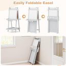 INFANS Easel for Kids, 3 in 1 Adjustable Painting Art Board, Foldable Double-Sided Wooden Drawing Chalkboard Magnetic Whiteboard with Paper Roll, Storage Rack, Cups for Boy Girls