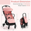 INFANS Ultra-Compact Fold Airplane Ready Travel Stroller, One-Hand Gravity Fold Near Flat Recline Seat