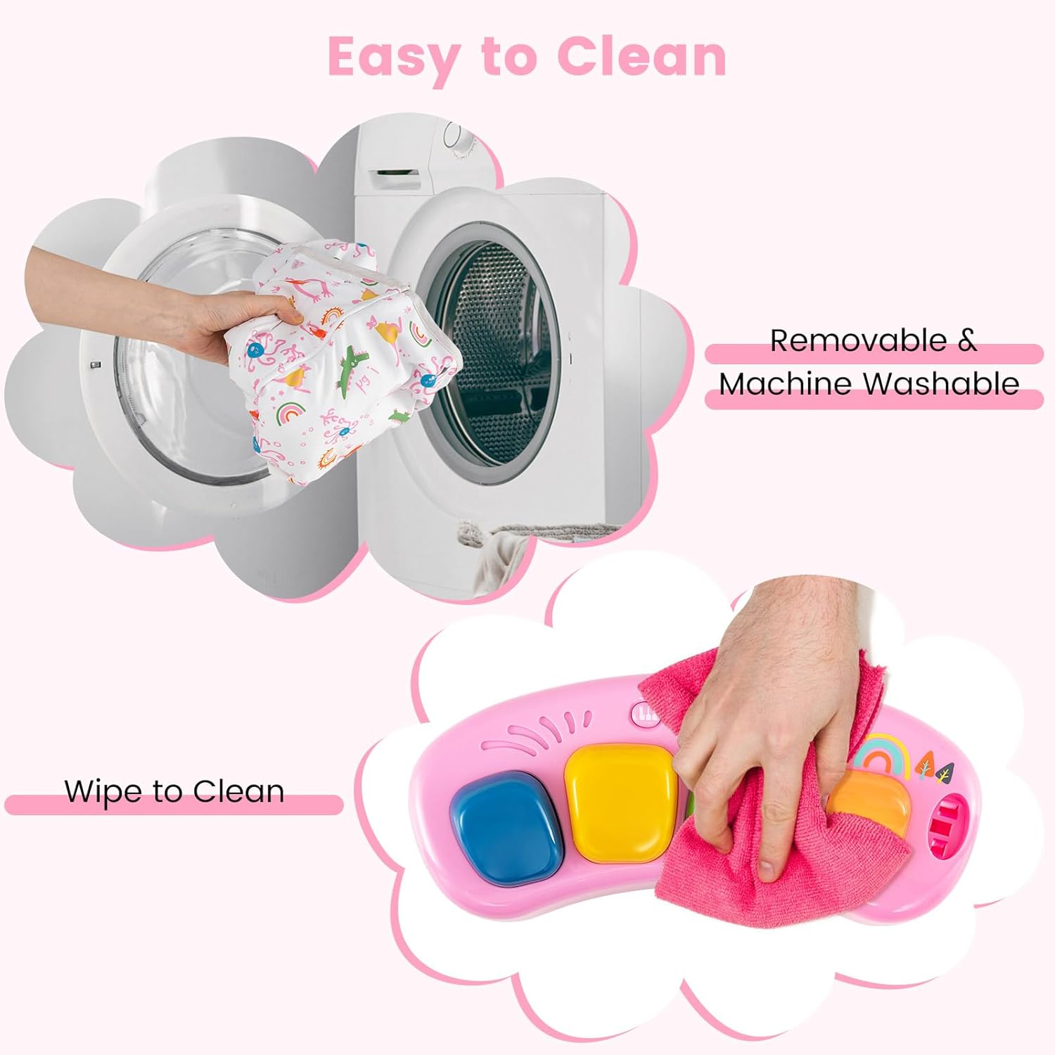 INFANS Baby Activity Center Jumper with Music, Light, Interactive Toys, 360°Rotating Seat, 3 Heights for 6+ Months