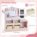 INFANS Kids Doctor Playset, Wooden Pretend Medical Station Activity Center Toy Set with 26 Interactive Veterinarian Accessories, Nurse Uniform X-Ray Film Stethoscope ECG Monitor for Toddler