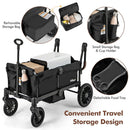INFANS Wagon Stroller for 2 Kids, Collapsible Adjustable Push Pull Handle Bar, 2 Seater Stroller Wagon