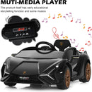 INFANS 12V Licensed Lamborghini Sian Kids Ride on Car with Parent Remote Control, Electric Toy Roadster Carbon Fiber Textured