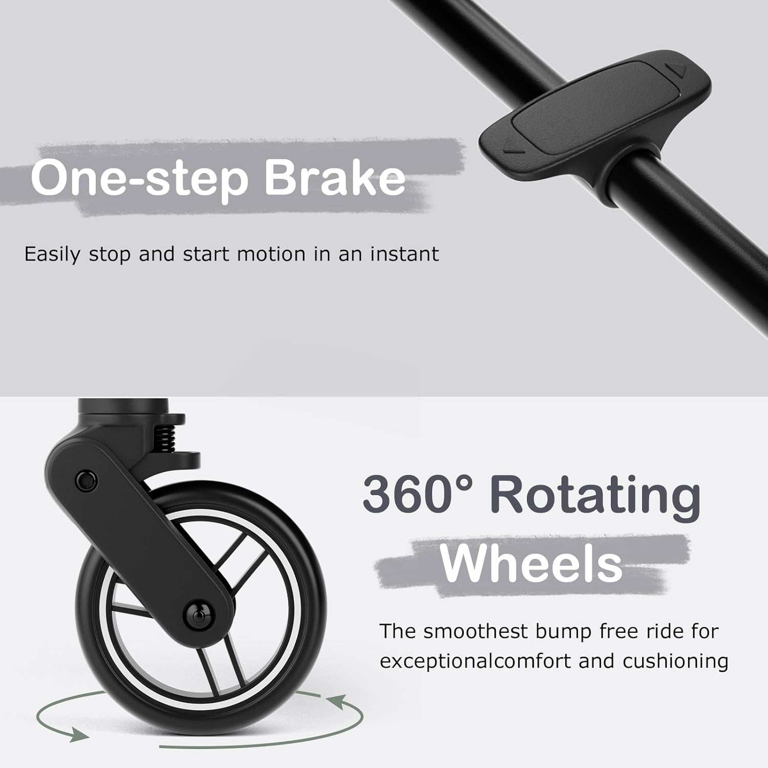 INFANS Ultra-Compact Fold Airplane Ready Travel Stroller, One-Hand Gravity Fold Near Flat Recline Seat
