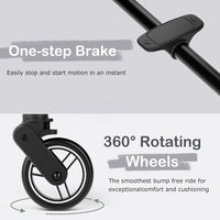 INFANS Ultra-Compact Fold Airplane Ready Travel Stroller, One-Hand Gravity Fold Near Flat Recline Seat