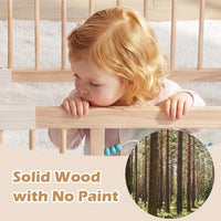 INFANS Wooden Baby Playpen with Adjustable Size & Shape, 8 Panels, Child Proof Lock, Easy to Assemble, 63" x 63" Portable Play Yard
