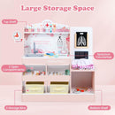 INFANS Kids Doctor Playset, Wooden Pretend Medical Station Activity Center Toy Set with 26 Interactive Veterinarian Accessories, Nurse Uniform X-Ray Film Stethoscope ECG Monitor for Toddler