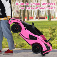 INFANS 12V Licensed Lamborghini Sian Kids Ride on Car with Parent Remote Control, Electric Toy Roadster Carbon Fiber Textured