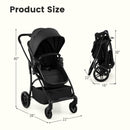 INFANS 2 in 1 Baby Stroller, Convertible Stroller with Reversible Seat Adjustable Backrest Canopy One Hand Fold