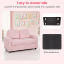 INFANS Kids Sofa, 2 Seat Soft Thick Upholstered Couch with Plush Fabric Solid Wooden Frame, Armrest Chair Lounge for Playroom Kids Boys Girls