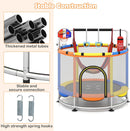 INFANS Trampoline for Kids, Indoor Outdoor Adjustable Toddler Trampoline with Safety Enclosure Net