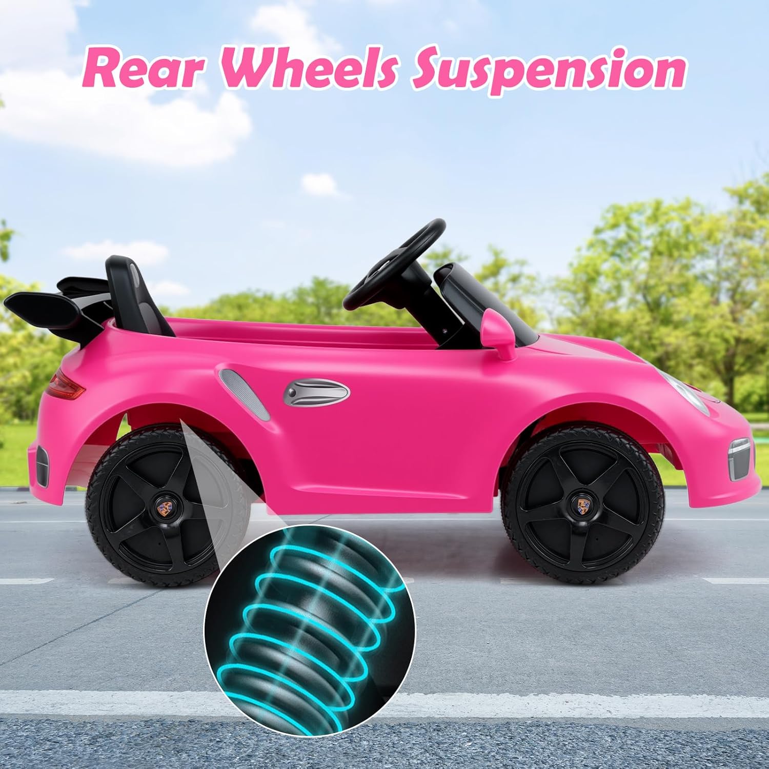 INFANS Licensed Porsche Ride on Car 12V Kids Electric Vehicle with Remote Control