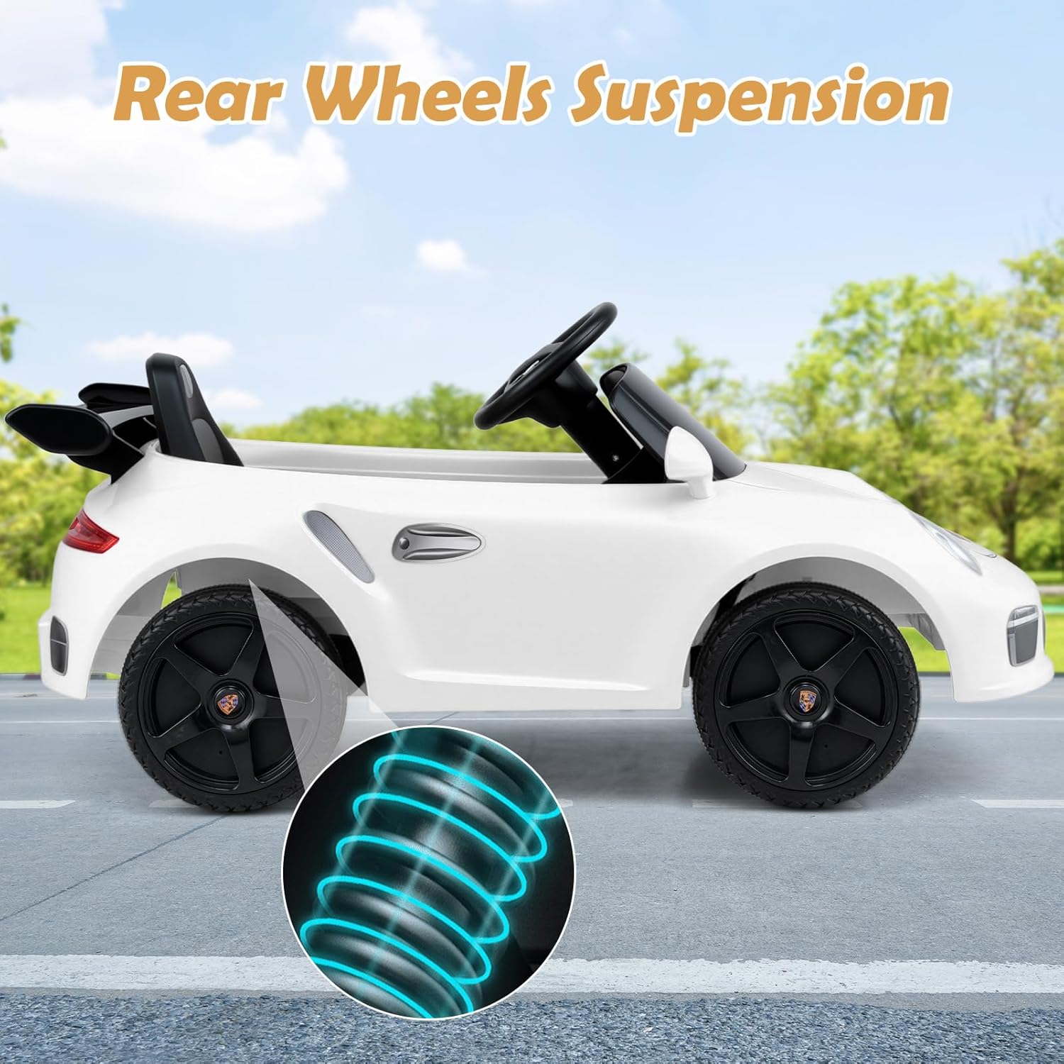 INFANS Licensed Porsche Ride on Car 12V Kids Electric Vehicle with Remote Control