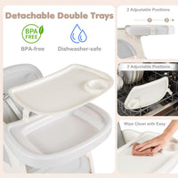 INFANS 8-in-1 Baby High Chair - Table & Chair Convertible, Whiteboard & Block Top for Dining Studying Playing