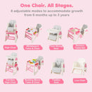 INFANS 8-in-1 Baby High Chair - Table & Chair Convertible, Whiteboard & Block Top for Dining Studying Playing