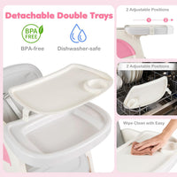 INFANS 8-in-1 Baby High Chair - Table & Chair Convertible, Whiteboard & Block Top for Dining Studying Playing