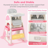 INFANS 8-in-1 Baby High Chair - Table & Chair Convertible, Whiteboard & Block Top for Dining Studying Playing