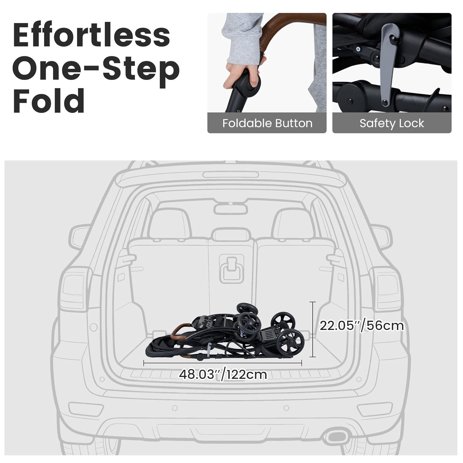 INFANS Double Stroller with Leather Handle, Front Seat 2-Position Recline, Dual Rear Brakes and Lockable Front Wheels