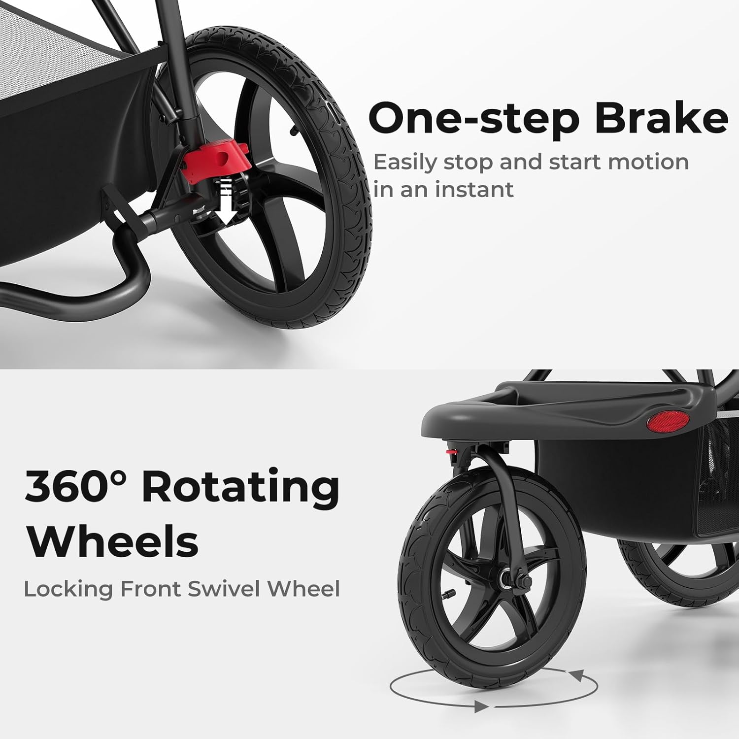 INFANS Jogging Stroller, Jogger Travel System with Shock Absorbing Suspension Dining Plate Cup Holder