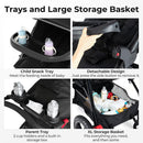 INFANS Jogging Stroller, Jogger Travel System with Shock Absorbing Suspension Dining Plate Cup Holder