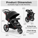 INFANS Jogging Stroller, Jogger Travel System with Shock Absorbing Suspension Dining Plate Cup Holder