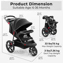 INFANS Jogging Stroller, Jogger Travel System with Shock Absorbing Suspension Dining Plate Cup Holder