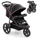 INFANS Jogging Stroller, Jogger Travel System with Shock Absorbing Suspension Dining Plate Cup Holder
