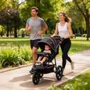 INFANS Jogging Stroller, Jogger Travel System with Shock Absorbing Suspension Dining Plate Cup Holder