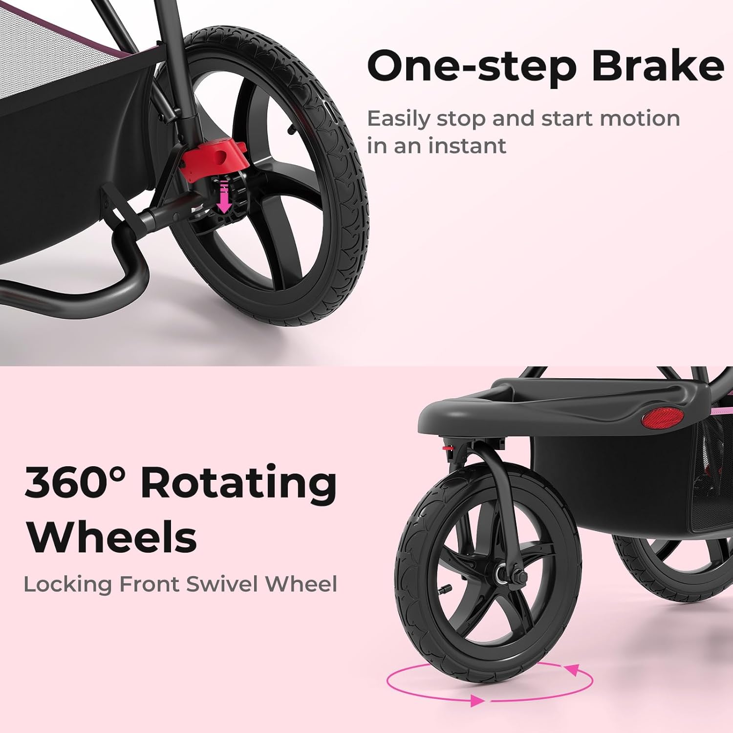 INFANS Jogging Stroller, Jogger Travel System with Shock Absorbing Suspension Dining Plate Cup Holder