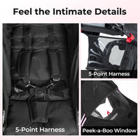 INFANS Jogging Stroller, Jogger Travel System with Shock Absorbing Suspension Dining Plate Cup Holder