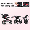 INFANS Jogging Stroller, Jogger Travel System with Shock Absorbing Suspension Dining Plate Cup Holder