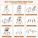 INFANS Baby High Chair 9 in 1 Convertible Highchair for Babies and Toddlers