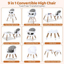 INFANS Baby High Chair 9 in 1 Convertible Highchair for Babies and Toddlers
