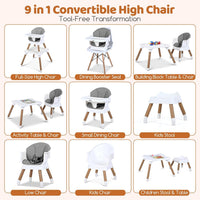 INFANS Baby High Chair 9 in 1 Convertible Highchair for Babies and Toddlers