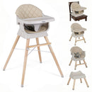 INFANS Baby High Chair 6 in 1 Wooden Convertible Highchair for Babies and Toddlers