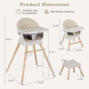 INFANS Baby High Chair 6 in 1 Wooden Convertible Highchair for Babies and Toddlers