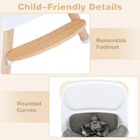 INFANS Baby High Chair 6 in 1 Wooden Convertible Highchair for Babies and Toddlers