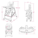 High Chair with One-Hand Removable TrayFoldable for Baby INFANS