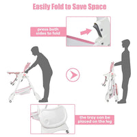 High Chair with One-Hand Removable TrayFoldable for Baby INFANS