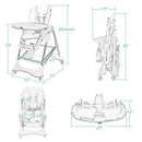 High Chair with One-Hand Removable TrayFoldable for Baby INFANS