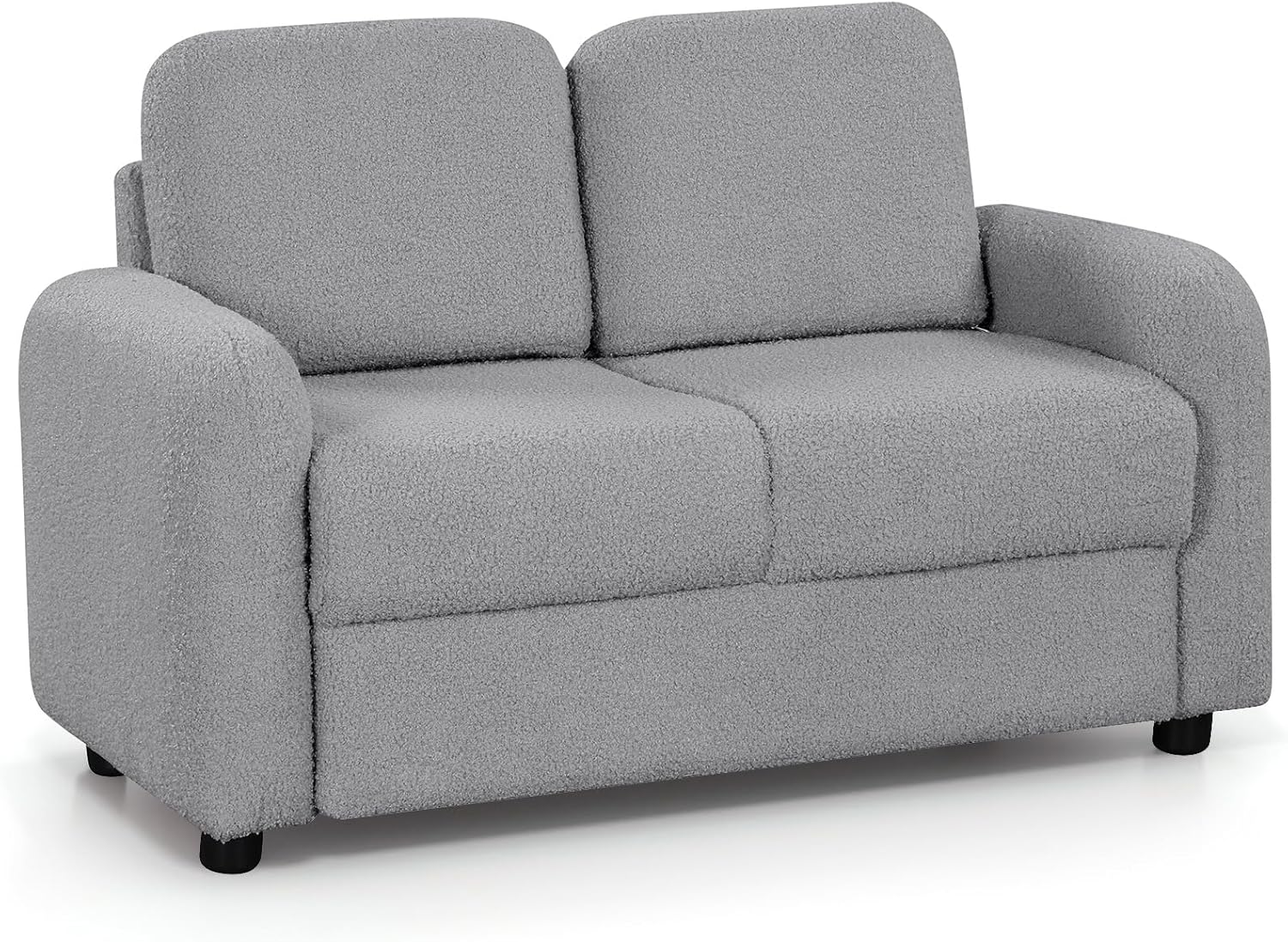 INFANS Kids Sofa, 2 Seat Soft Thick Upholstered Couch with Plush Fabric Solid Wooden Frame, Armrest Chair Lounge for Playroom Kids Boys Girls