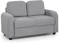 INFANS Kids Sofa, 2 Seat Soft Thick Upholstered Couch with Plush Fabric Solid Wooden Frame, Armrest Chair Lounge for Playroom Kids Boys Girls