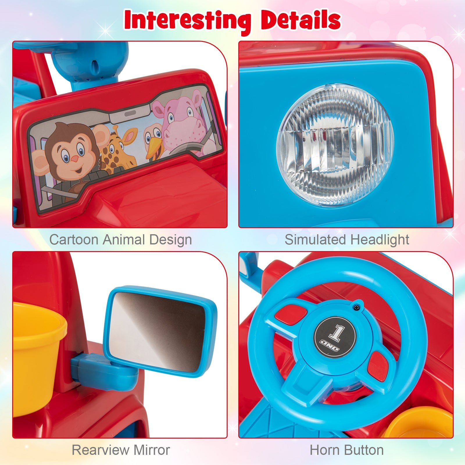 INFANS Ride on Car, 6V Toddler Electric Vehicle, Battery Powered Motorized Quad Riding Toys for 18+ Months Boys Girls