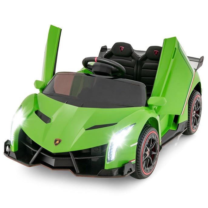 INFANS 2 Seater Kids Ride on Car, 12V 4WD Licensed Lamborghini Veneno Powered Electric Vehicle with Rocking Mode, Remote Control