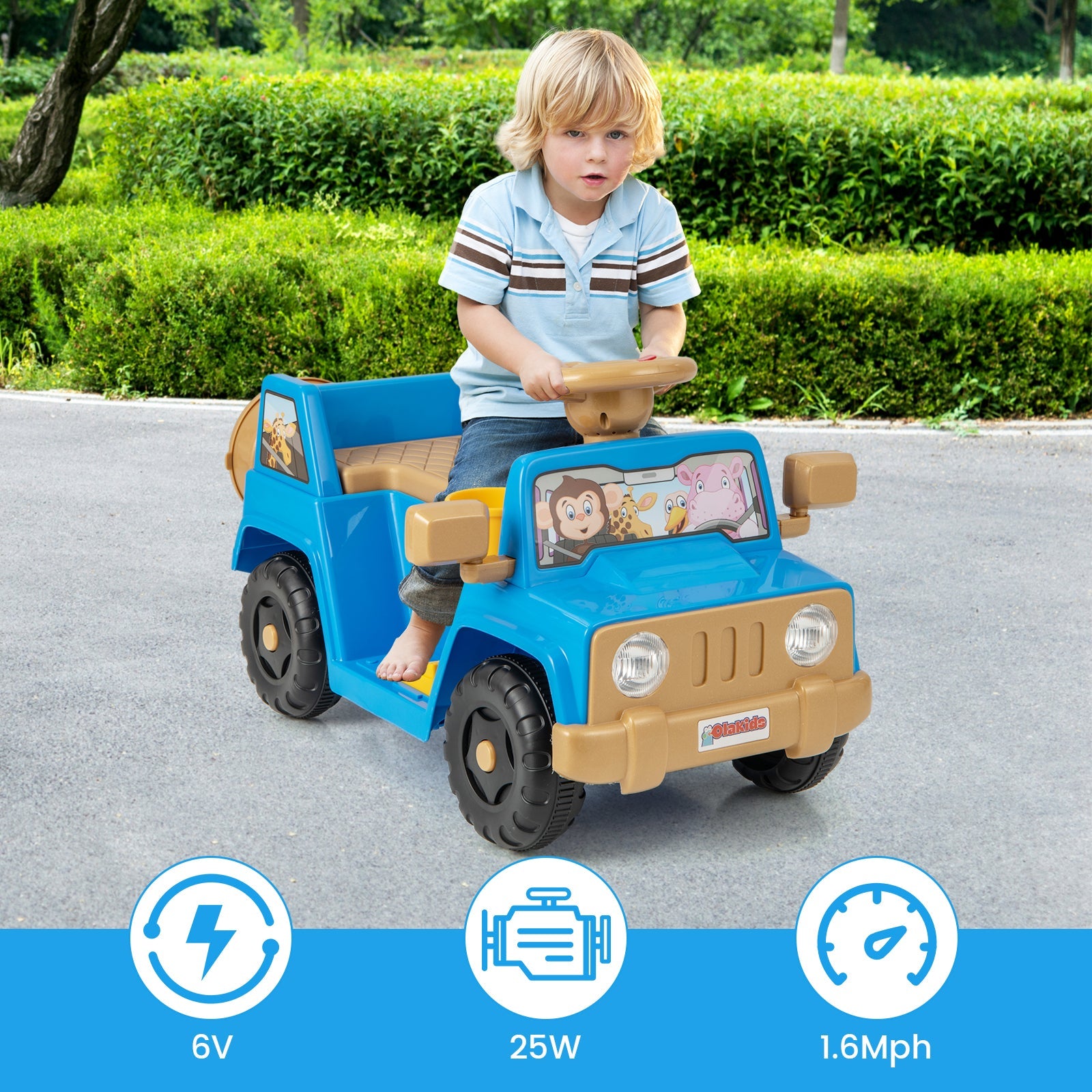 INFANS Ride on Car, 6V Toddler Electric Vehicle, Battery Powered Motorized Quad Riding Toys for 18+ Months Boys Girls