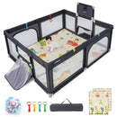 INFANS Baby Playpen, 74” x 62” Extra Large Baby Play Yard with Crawling Mat, Indoor Activity Center