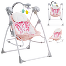 INFANS 2 in 1 Baby Swing and Bouncer for Infants, Portable Newborn Rocker with 5 Speed Sway Music Timing 2 Toys Remote Control, Easy Fold, Compact Electric Baby Swing for 0-6 Months Boy Girl INFANS
