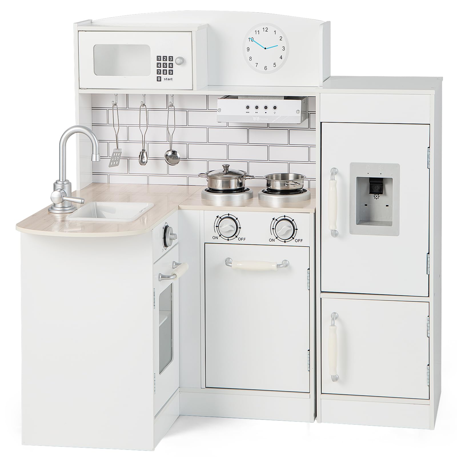 Wooden Play Kitchen for Toddlers with Sound