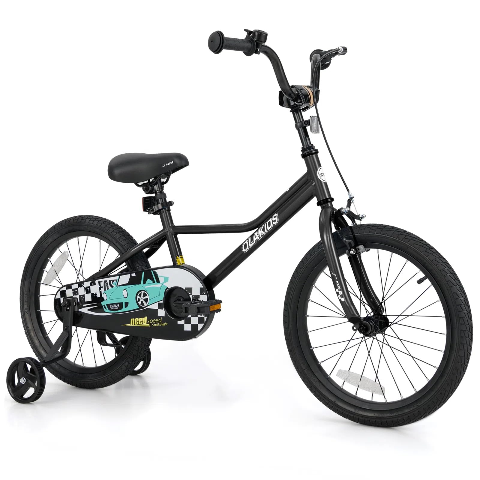 INFANS Kids Bike, 16 18 Inch Toddlers Bike with Training Wheels Safety Bell Adjustable Seat and Handlebar